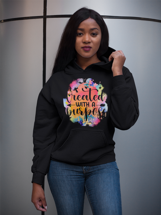 CREATED WITH A PURPOSE HOODIE WITH FLORAL DESIGN